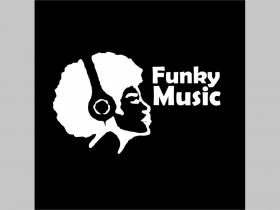 Funky Music potlačená nášivka rozmery cca. 12x12cm (po krajoch neobšívaná)